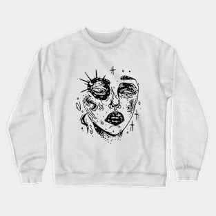 Abstract art of a girl's face Crewneck Sweatshirt